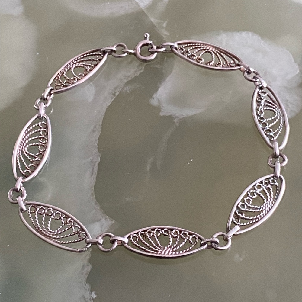VINTAGE 925 SILVER FILIGREE BRACELET